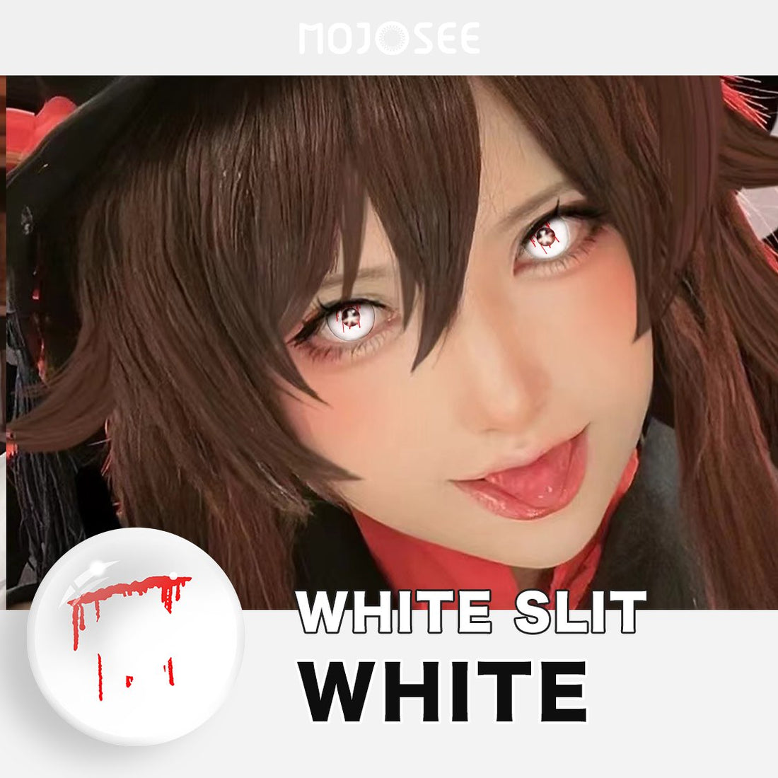 Trauma White Slit Colored Contact Lenses