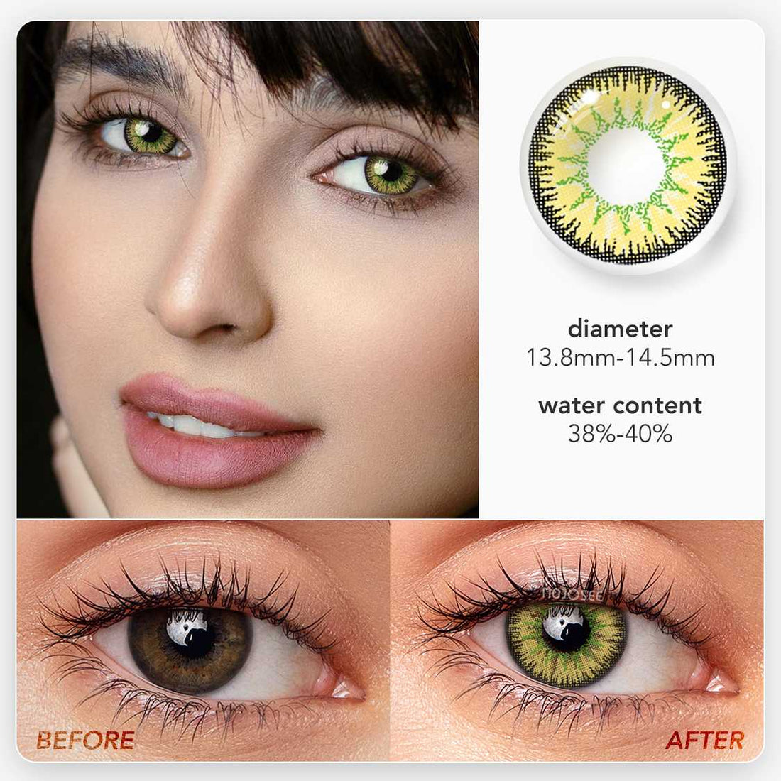 Vika Tricolor Yellow Colored Contact Lenses