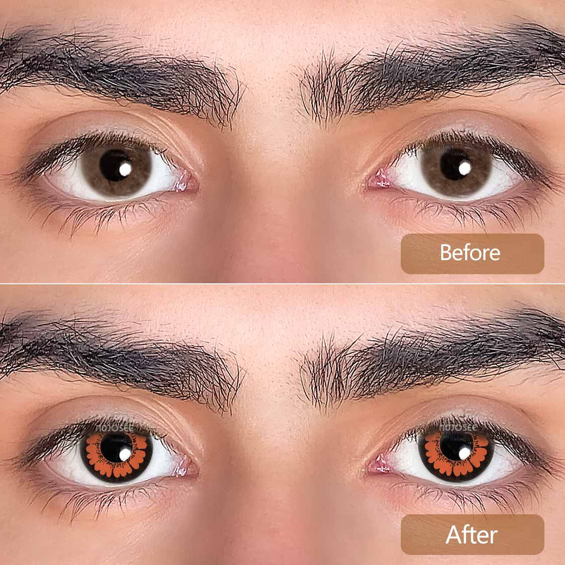 Pretty Hazel Colored Contact Lenses for Men