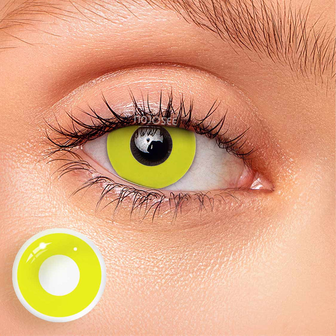 Circle Block Yellow Block Colored Contact Lenses