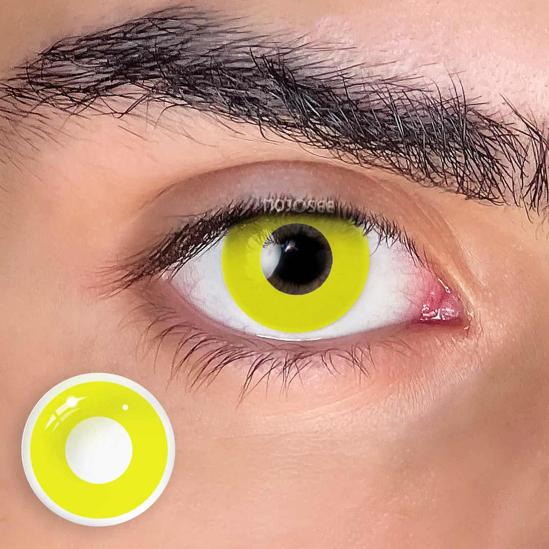 Circle Block Yellow Block Colored Contact Lenses for Men
