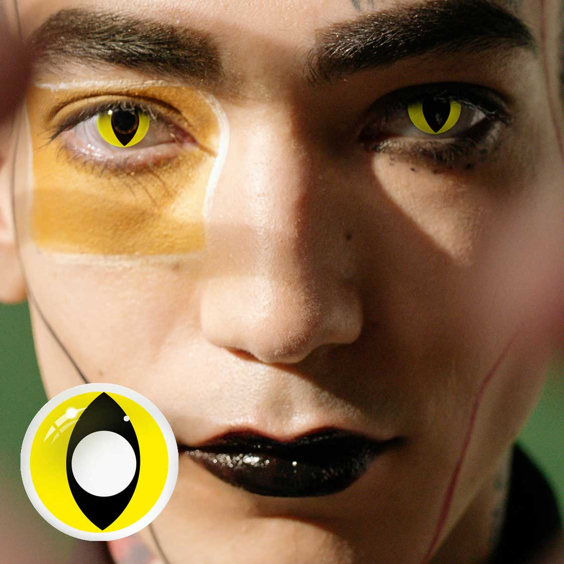 Yellow Cat Eye Colored Contact Lenses for Men