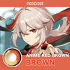 Genshin Anime Red Brown Colored Contact Lenses