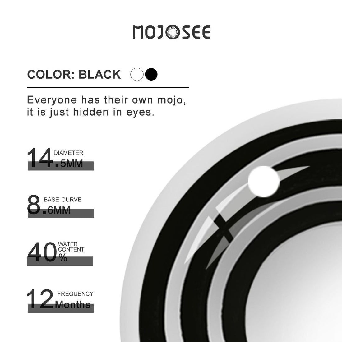 Black&White Spiral Colored Contact Lenses