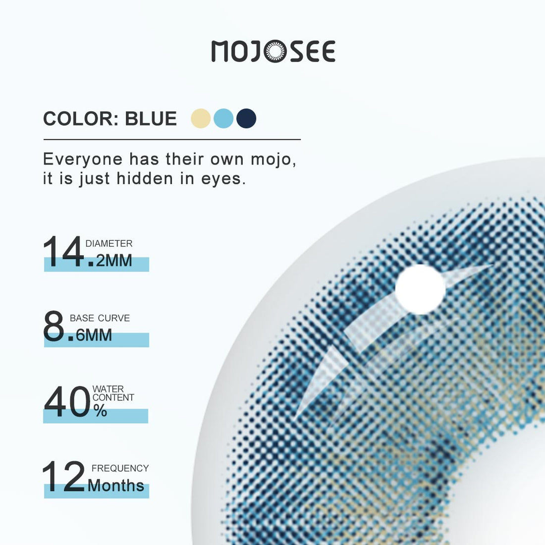Magnificent Antarctic Blue Colored Contact Lenses for Men