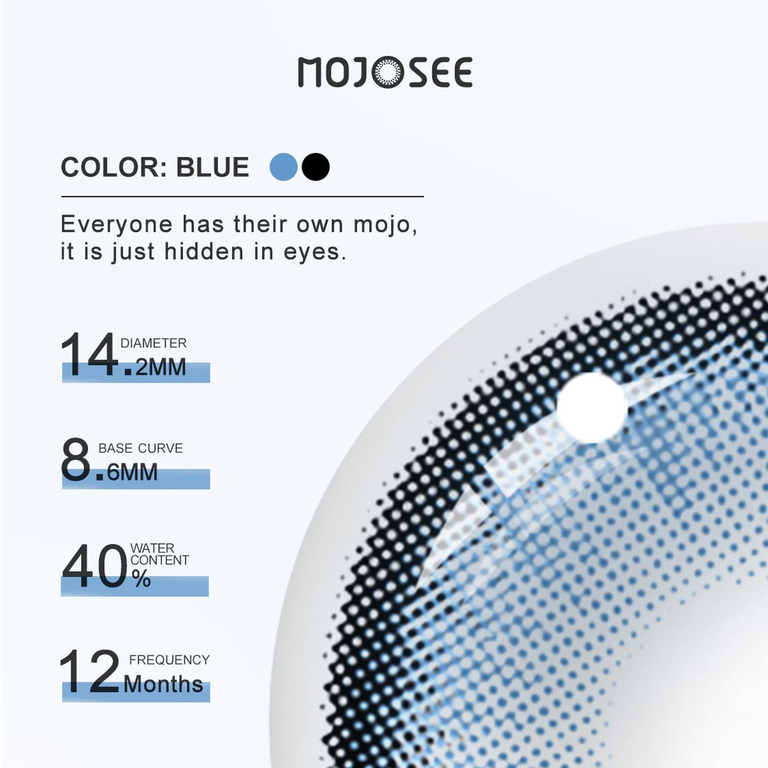 Dawn Blue Colored Contact Lenses for Men