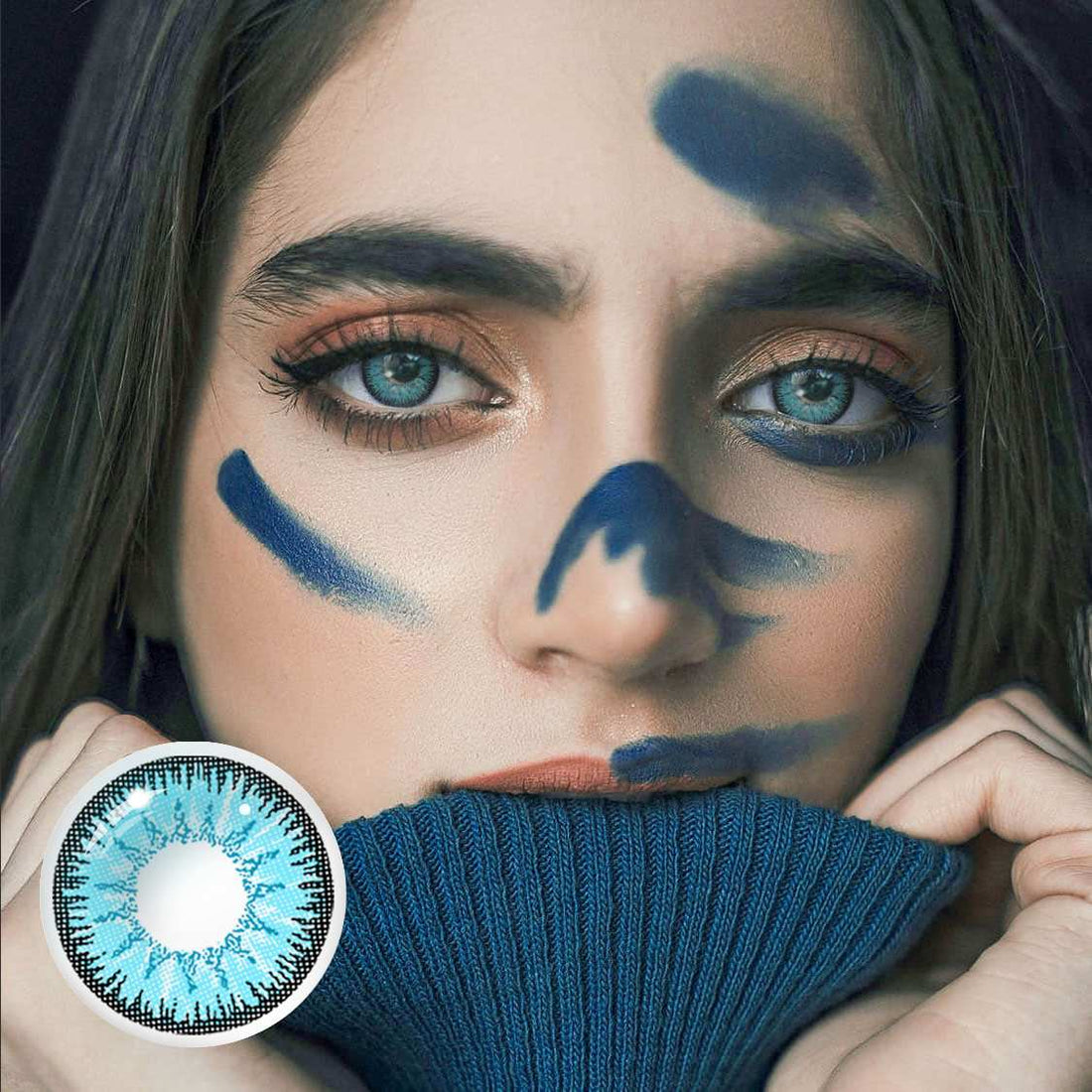 Vika Tricolor Blue Colored Contact Lenses