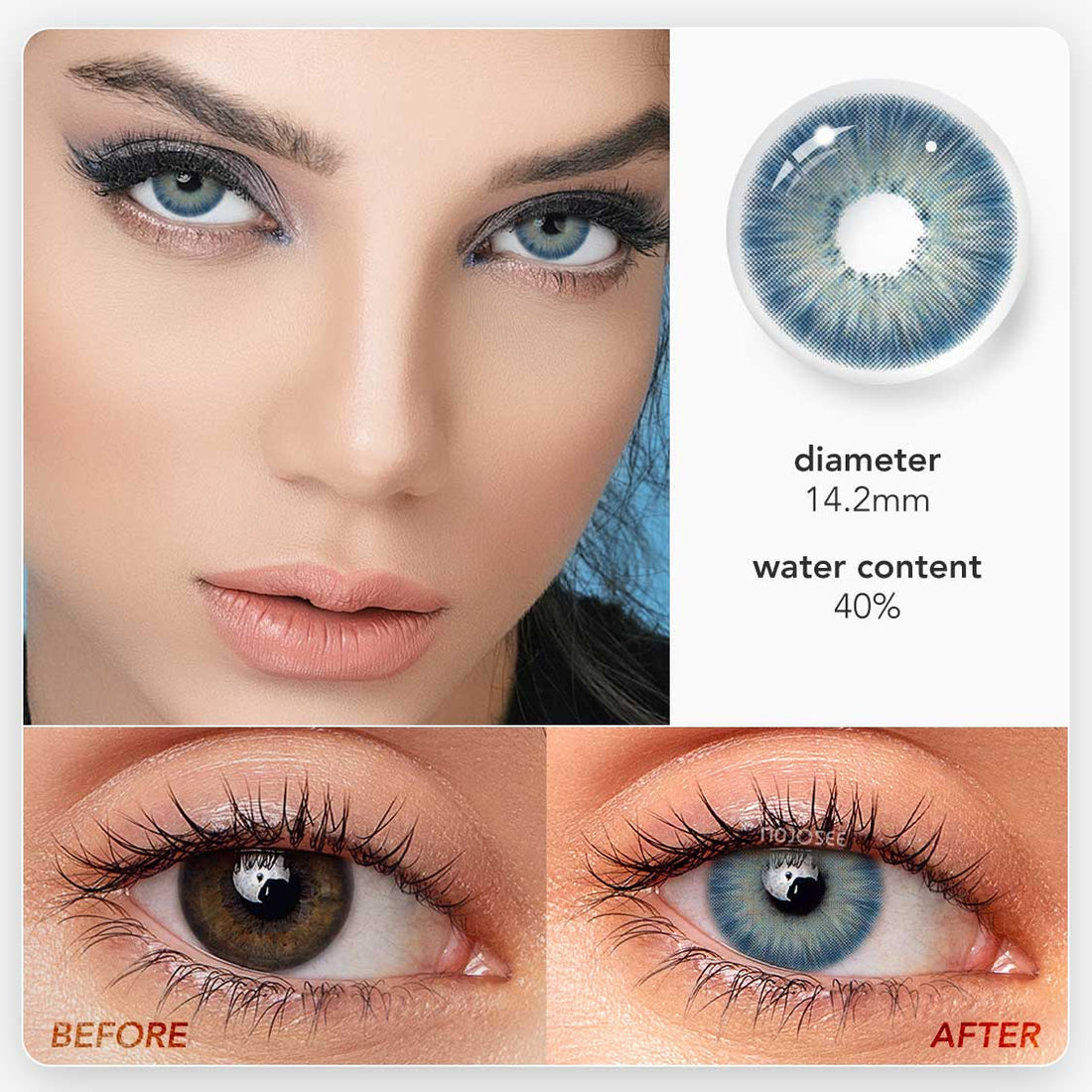 Magnificent Antarctic Blue Colored Contact Lenses