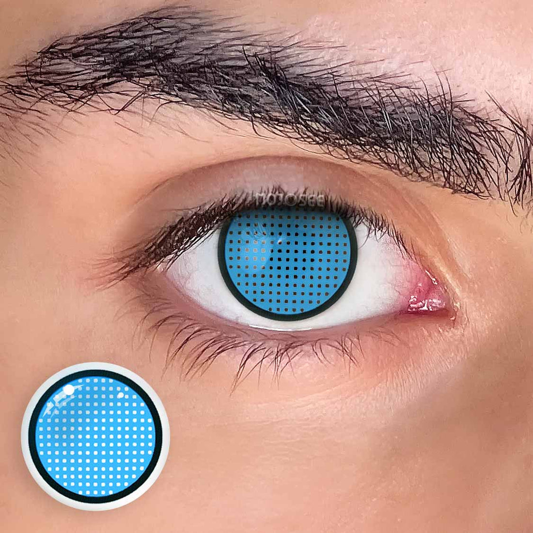 Blue Mesh Colored Contact Lenses for Men