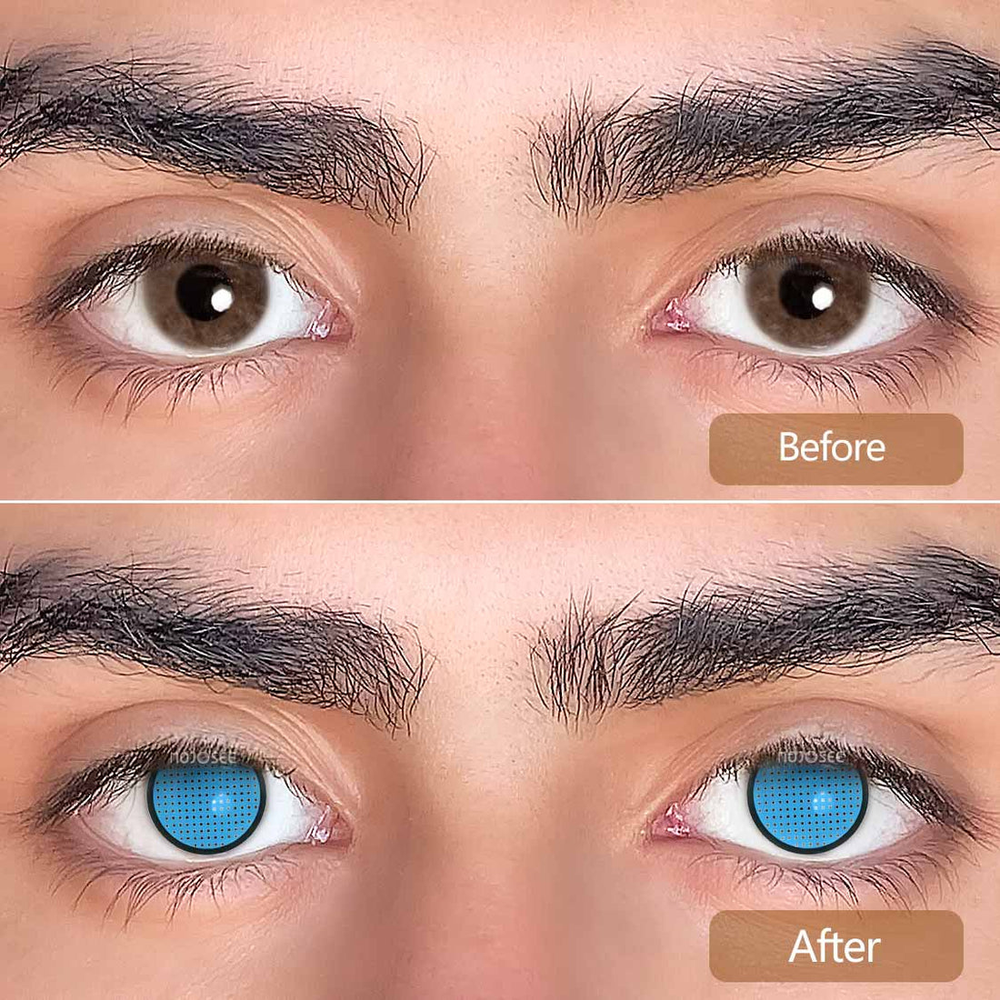 Blue Mesh Colored Contact Lenses for Men