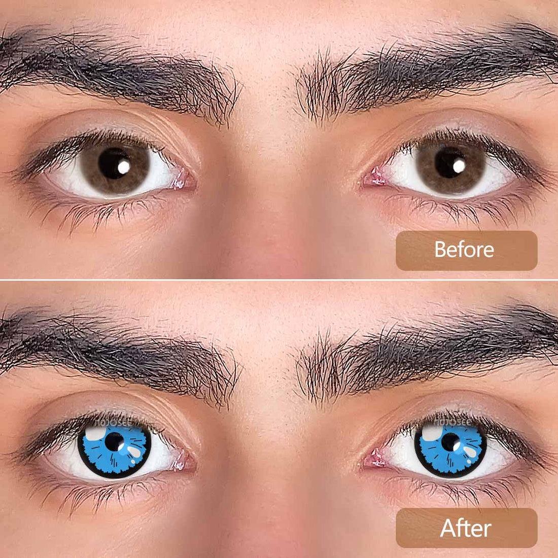 Black Lobelia-Blue Colored Contact Lenses for Men