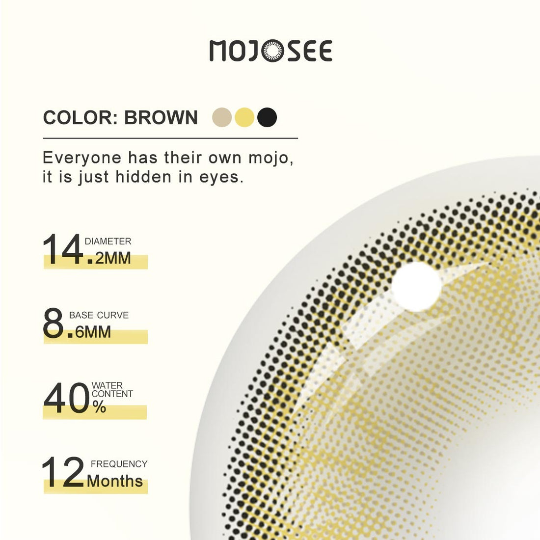 Gem Brown Colored Contact Lenses for Men