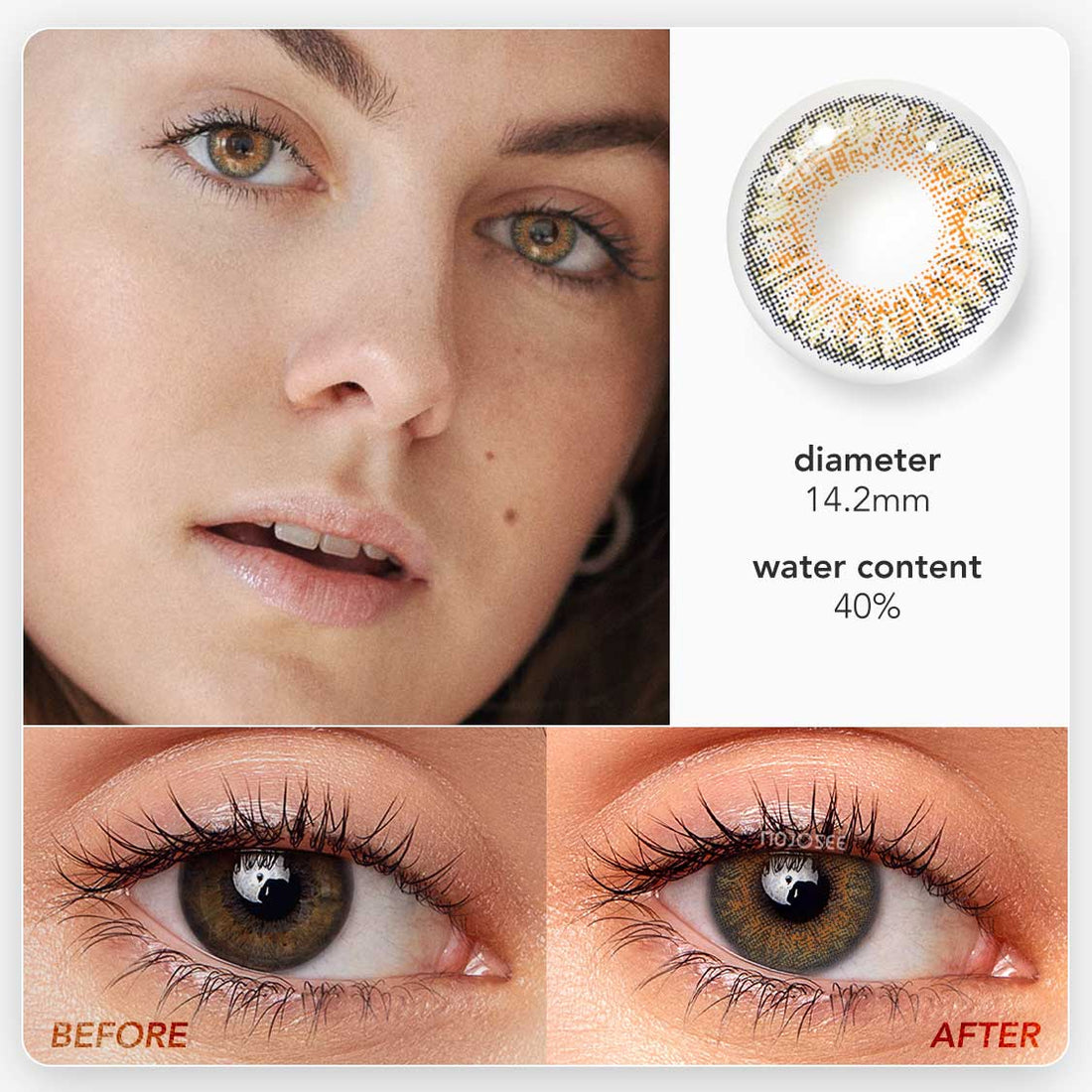 Pure Hazel Contacts Colored Contact Lenses
