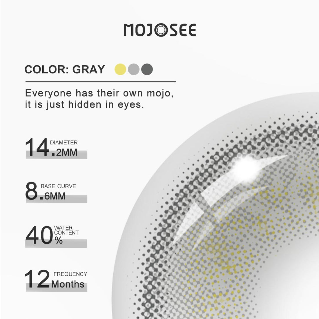 Starry sky Gray Colored Contact Lenses for Men