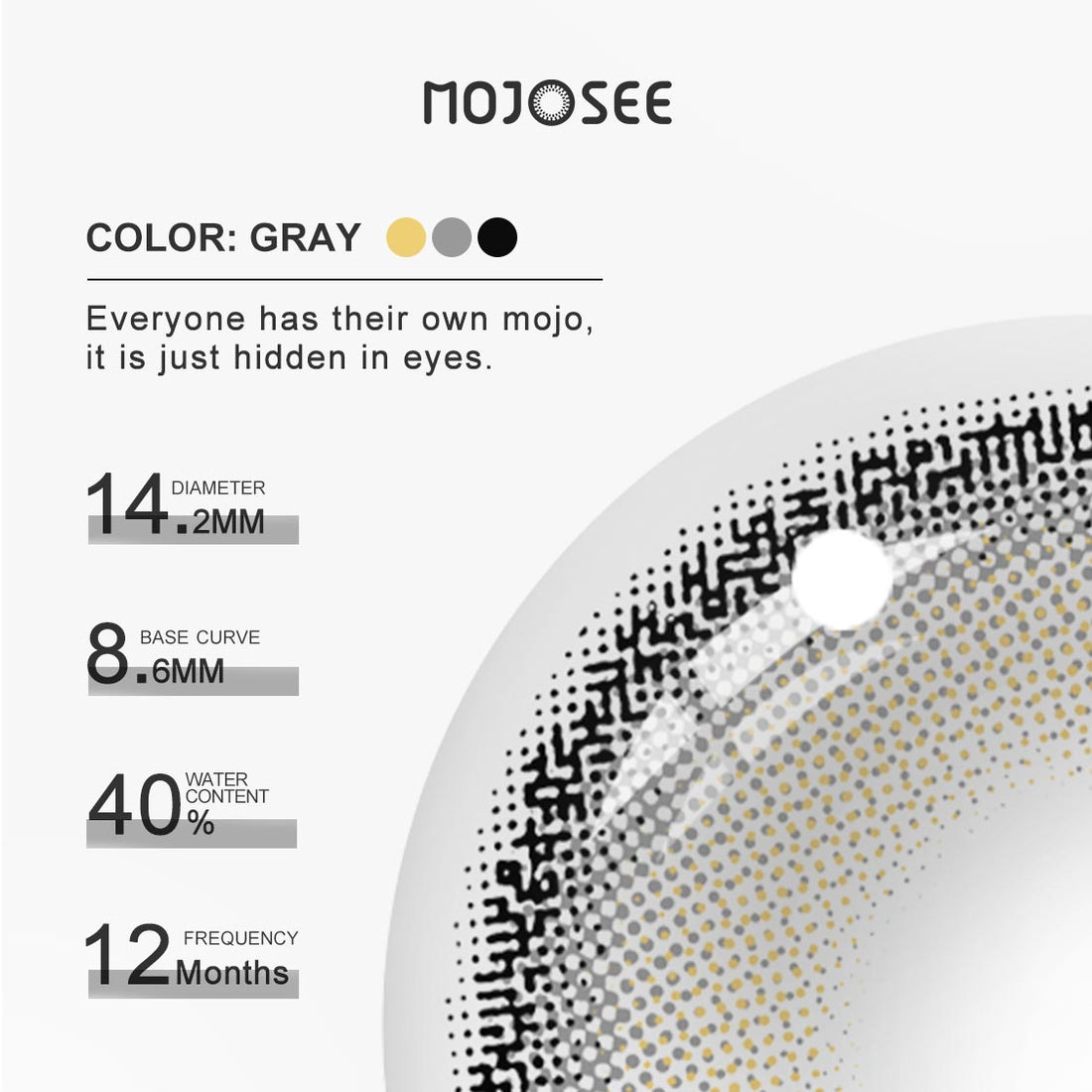 Mia Gray Colored Contact Lenses for Men