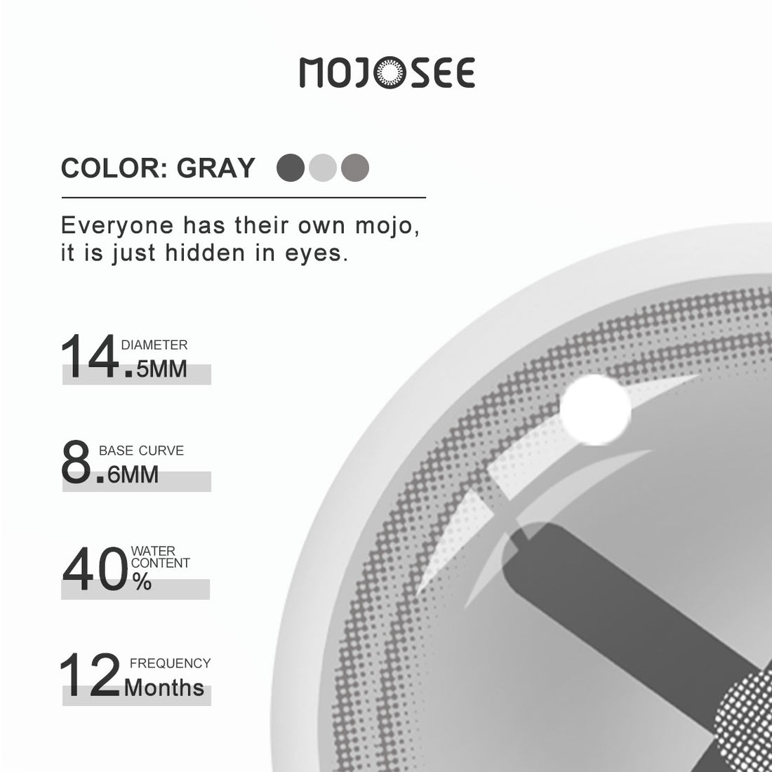 Button Eye Gray Colored Contact Lenses
