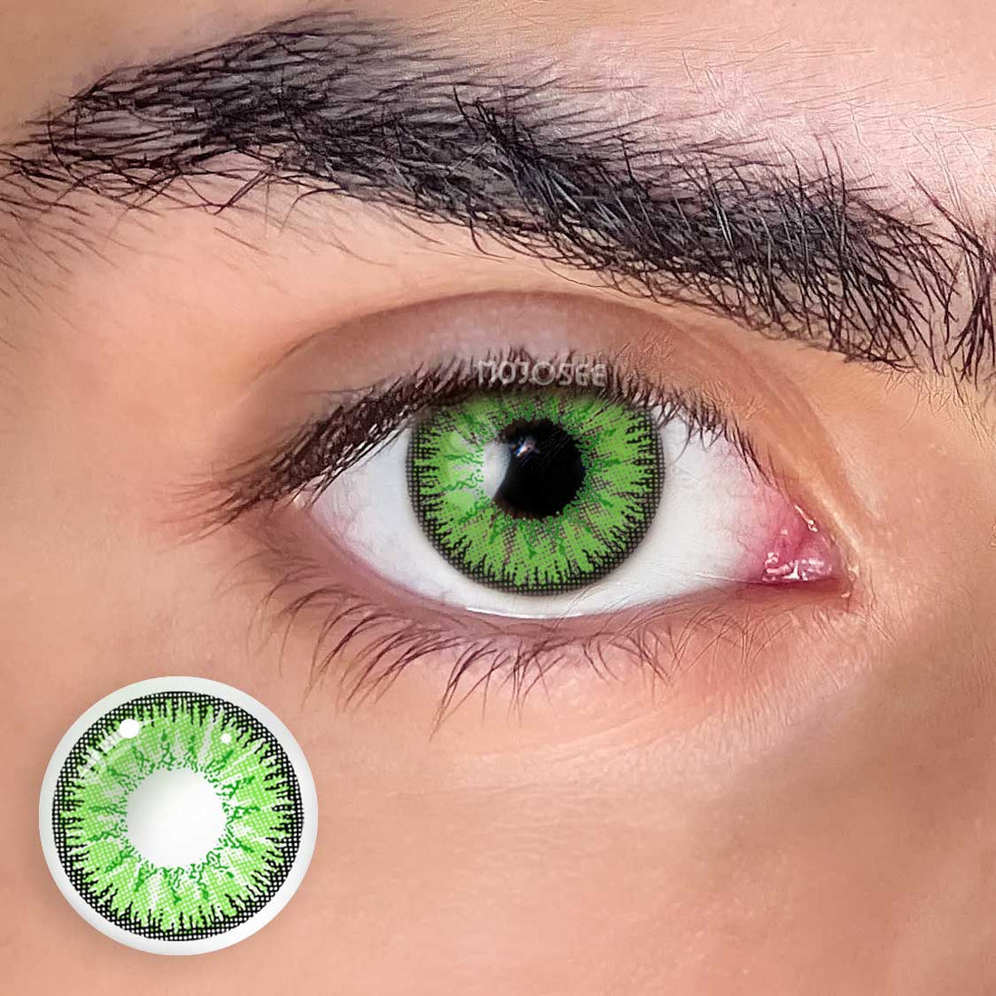 Vika Tricolor Green Colored Contact Lenses for Men
