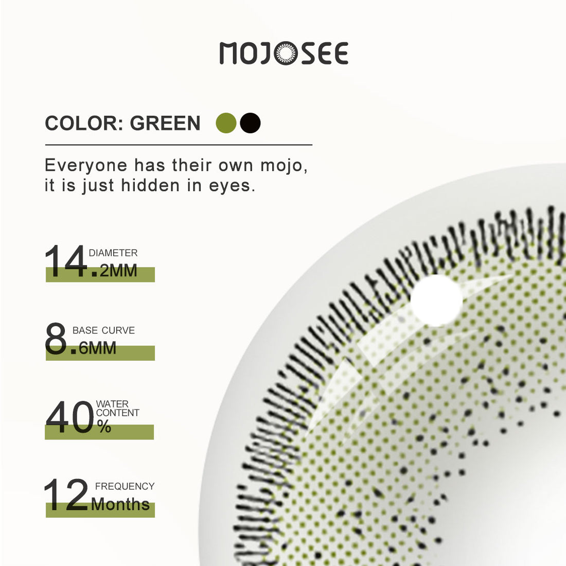 Athena Olivine Colored Contact Lenses