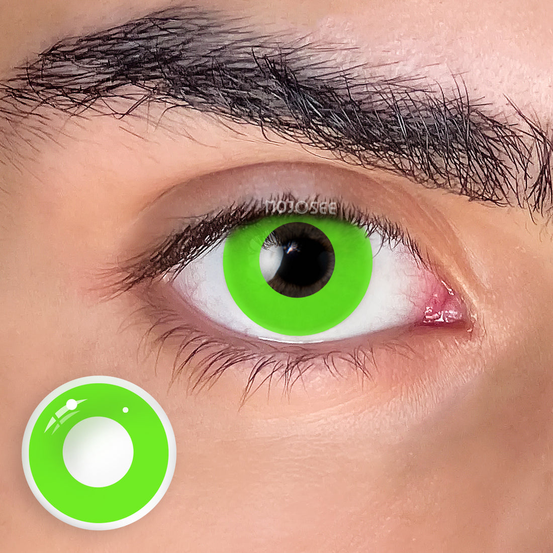 Circle Block Green Block Colored Contact Lenses for Men