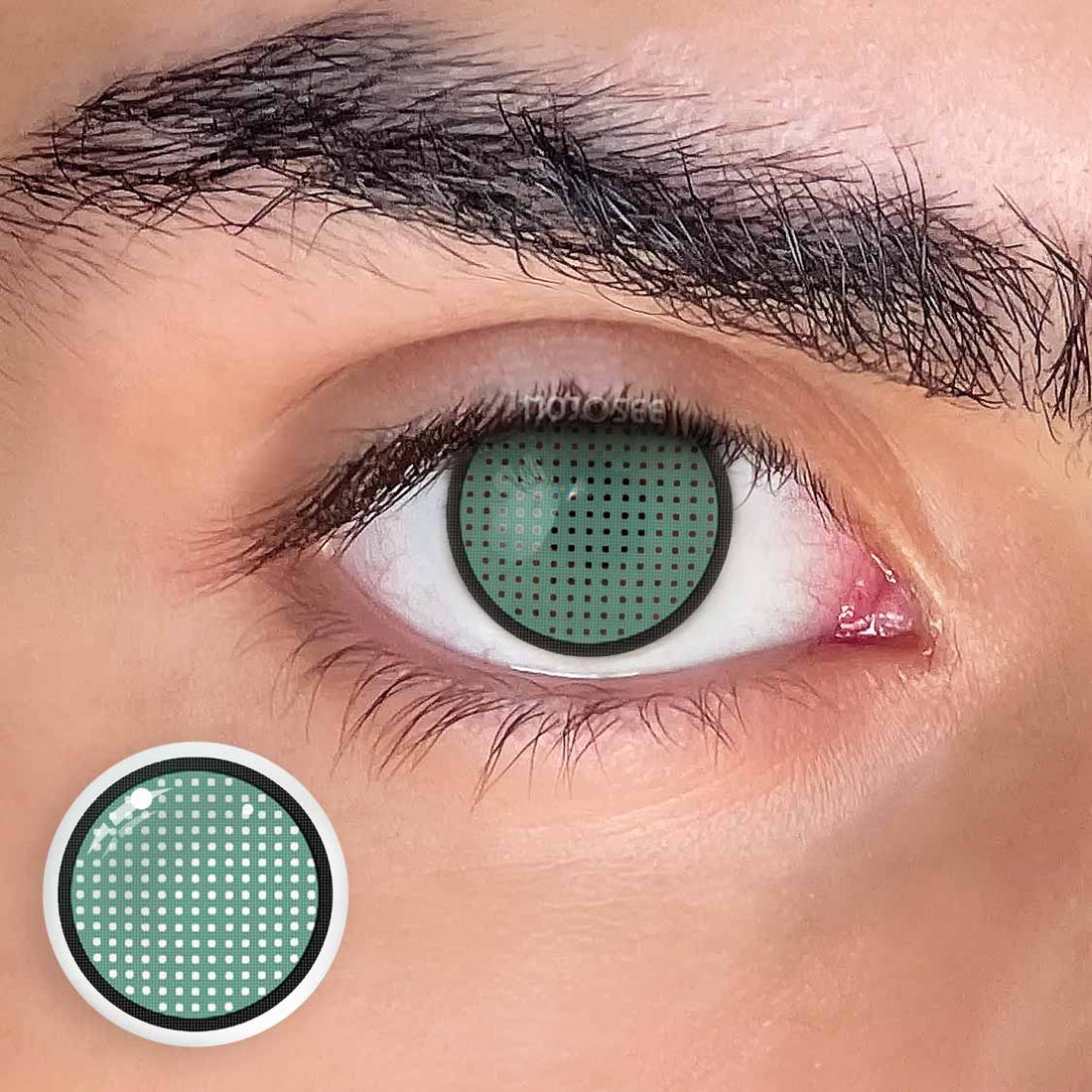 Green Mesh Colored Contact Lenses for Men