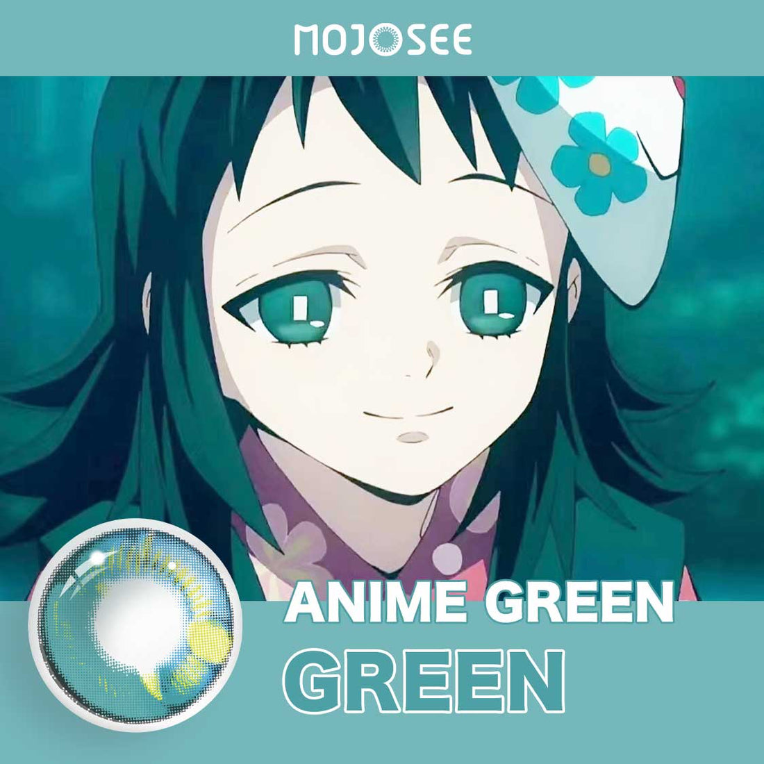 Demon Slayer Anime Green Colored Contact Lenses