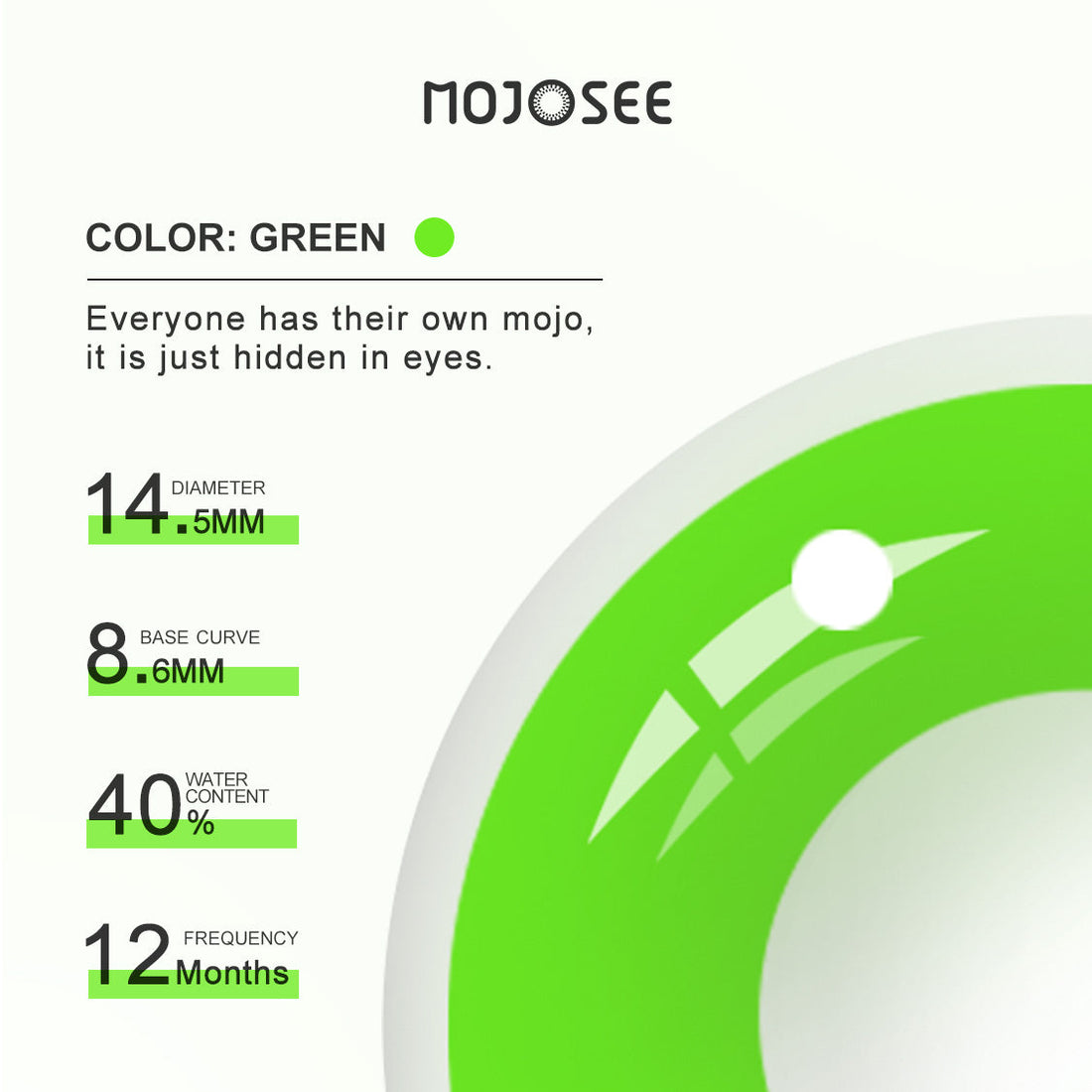 Circle Block Green Block Colored Contact Lenses for Men
