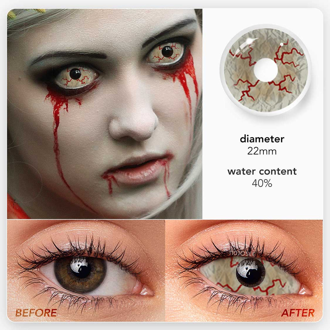 Bloodstained Sclera Colored Contact Lenses