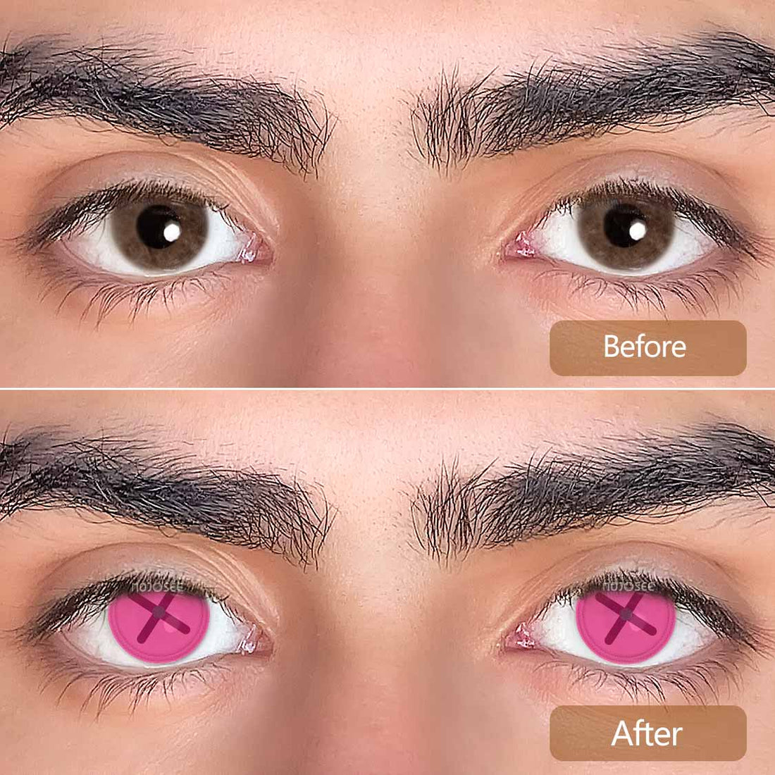 Button Eye Azalea Colored Contact Lenses for Men