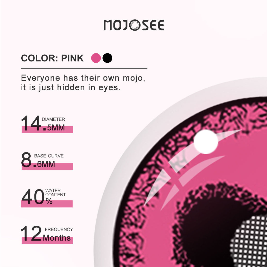 Anime Yandere Pink Colored Contact Lenses