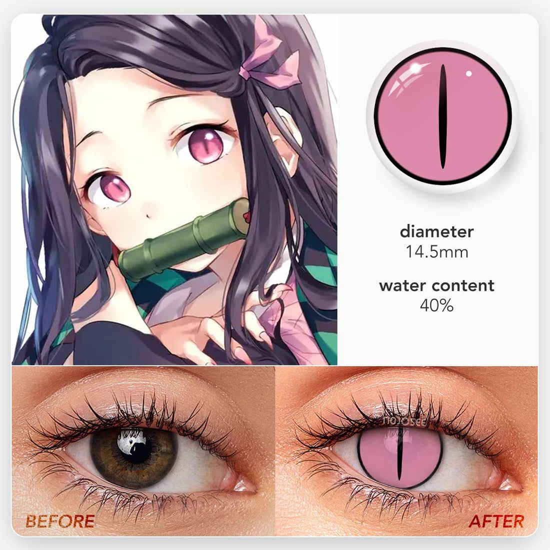 Kamado Nezuko Rose Cosplay Contact Lenses – Demon Slayer