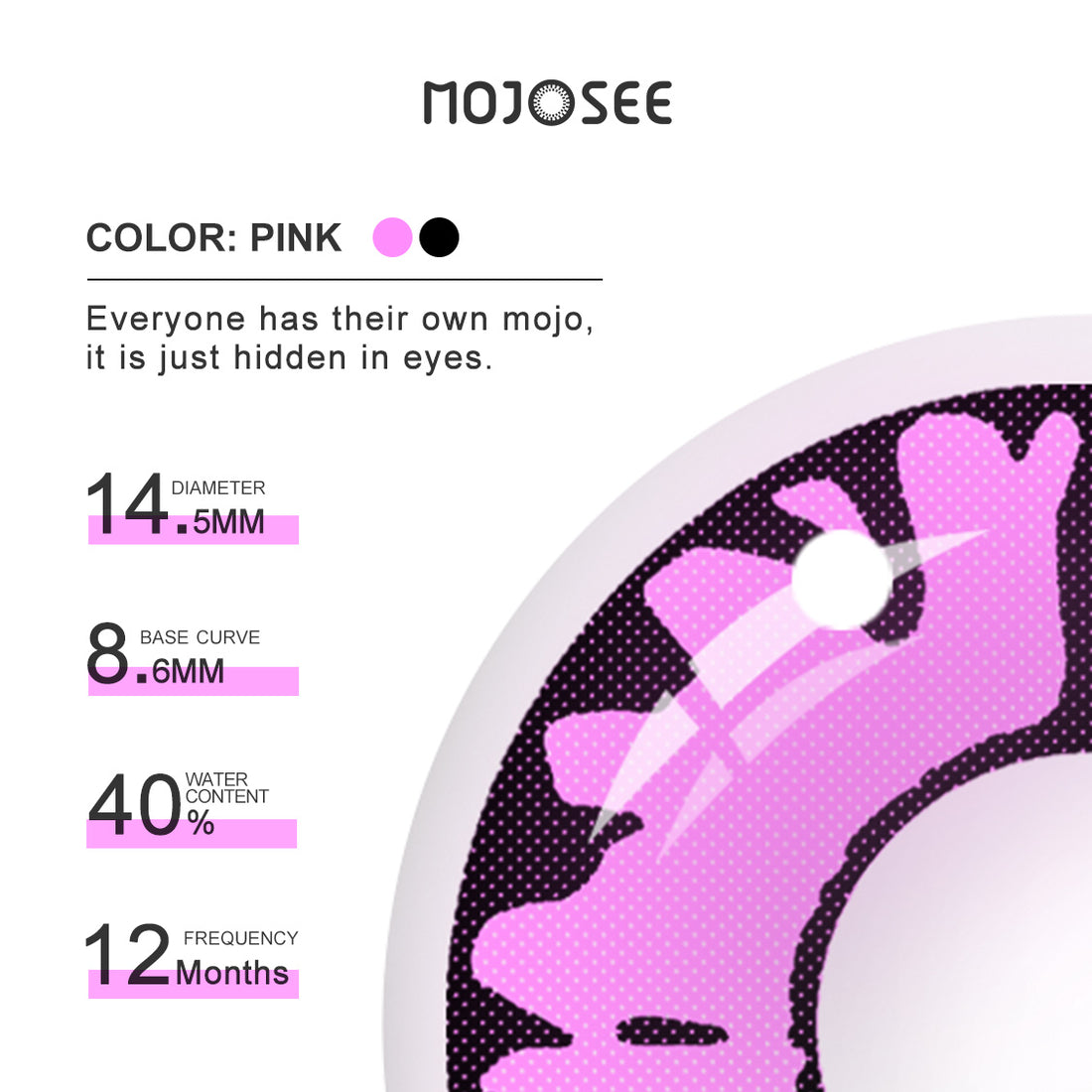 Enchanted Pink Colored Contact Lenses
