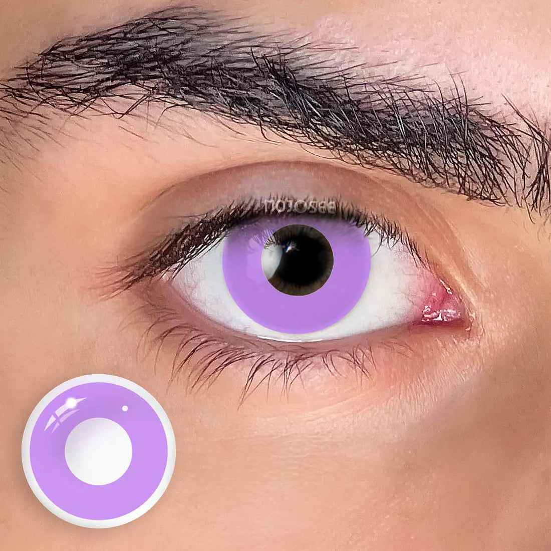 Circle Block Gray Violet Block Colored Contact Lenses for Men