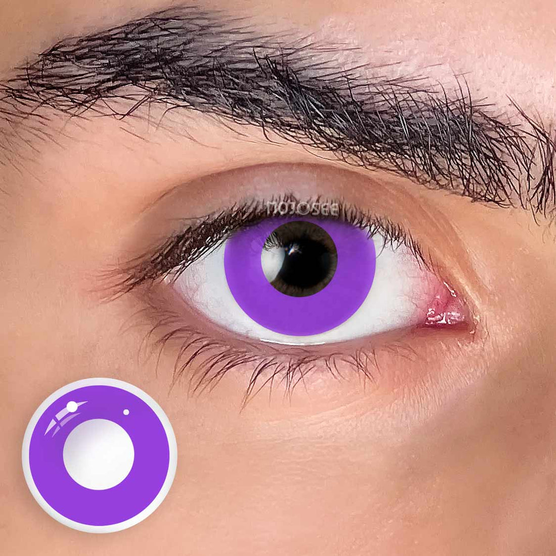 Circle Block Violet Block Colored Contact Lenses for Men