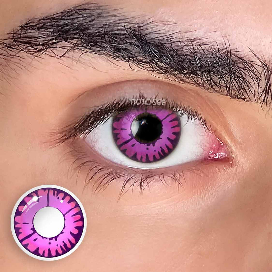 Enchanted Pink Colored Contact Lenses for Men