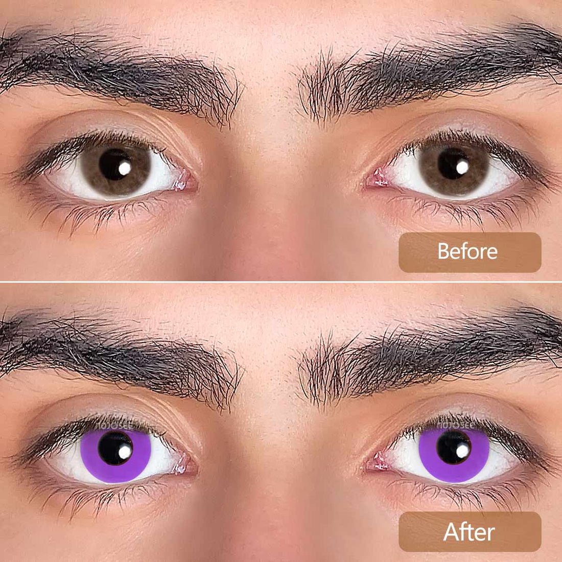 Circle Block Violet Block Colored Contact Lenses for Men