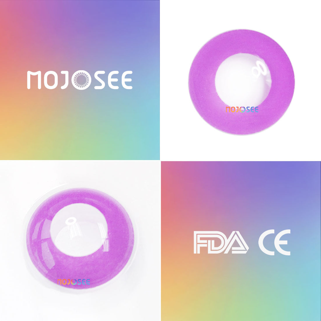 Circle Block Gray Violet Colored Contact Lenses
