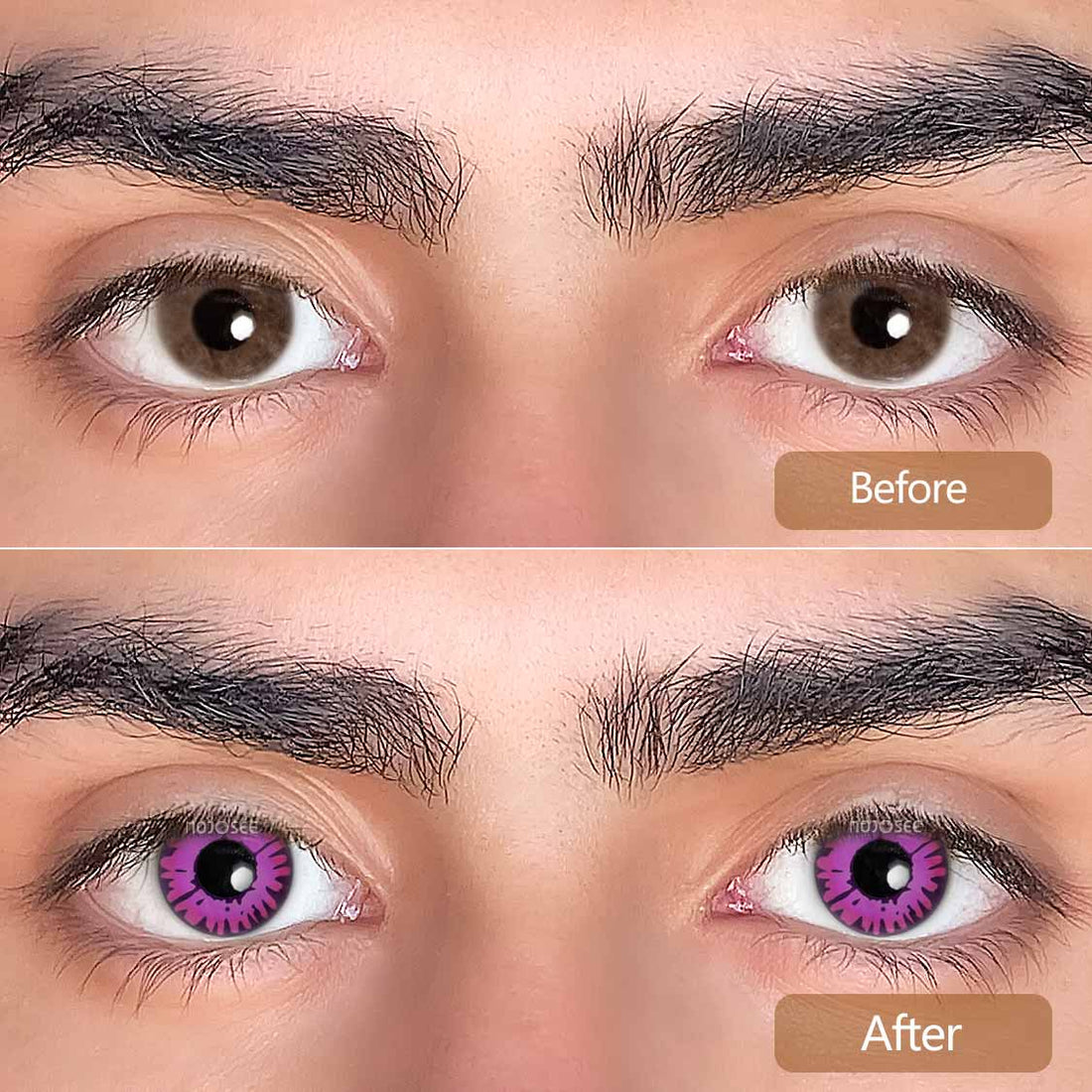 Enchanted Pink Colored Contact Lenses for Men