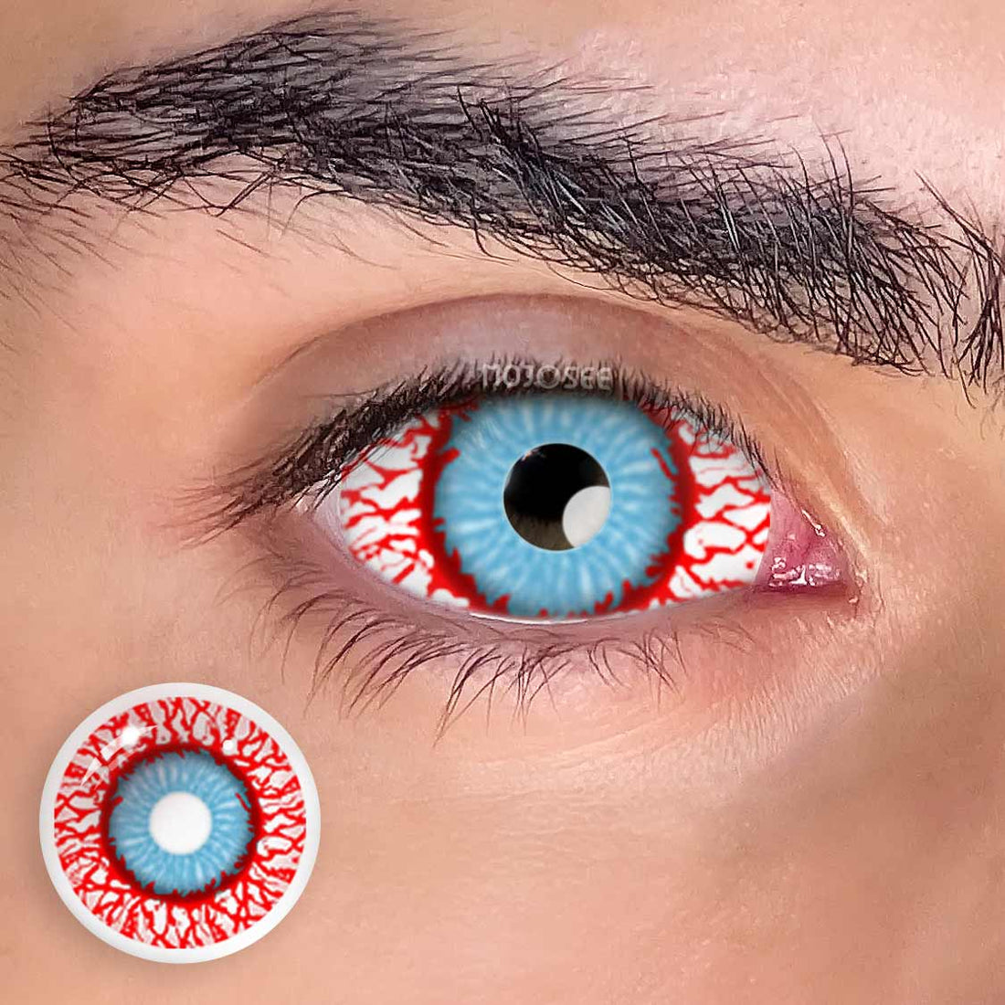 Bloodshot Infected Zombie Colored Contact Lenses for Men