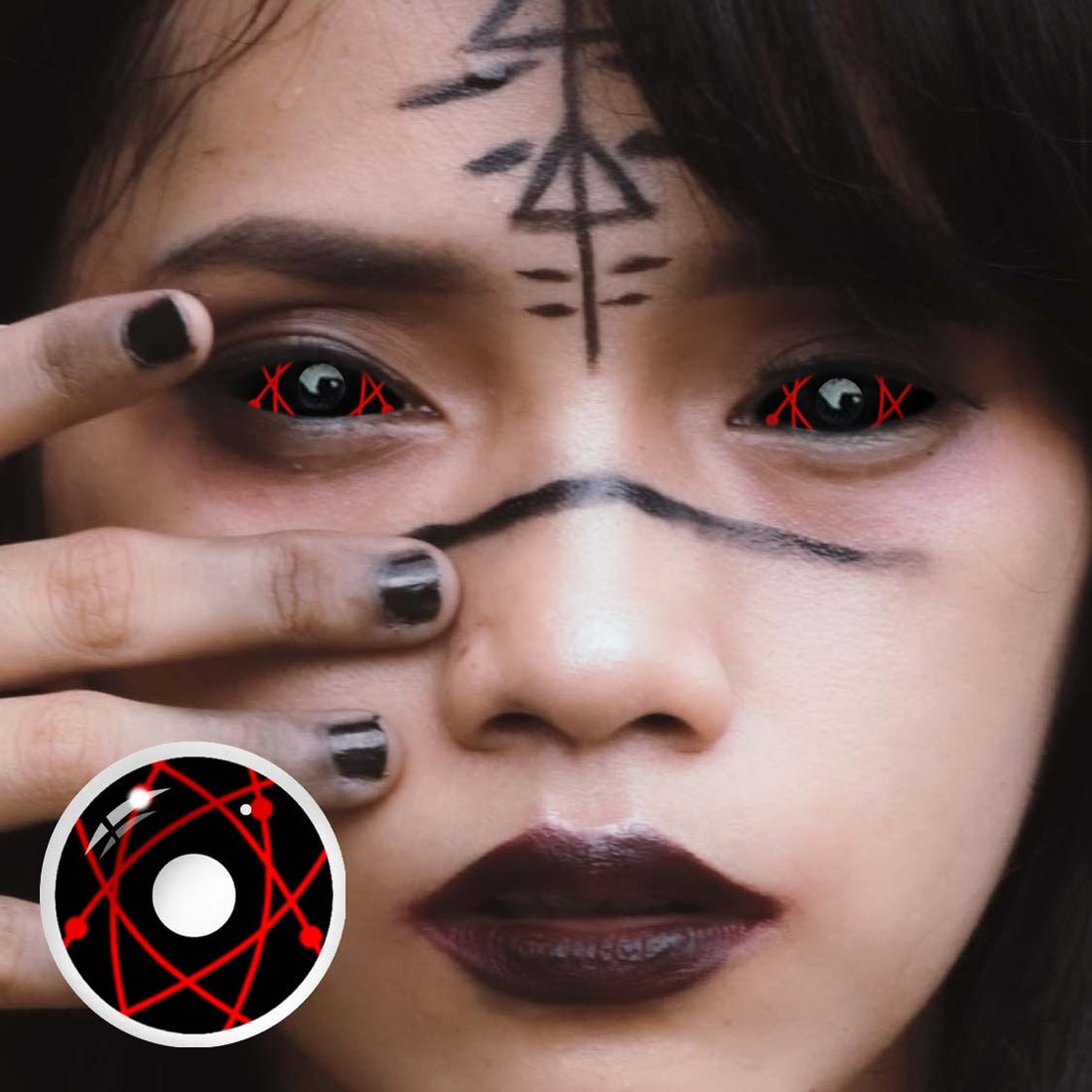 Red Star Trails Sclera Colored Contact Lenses