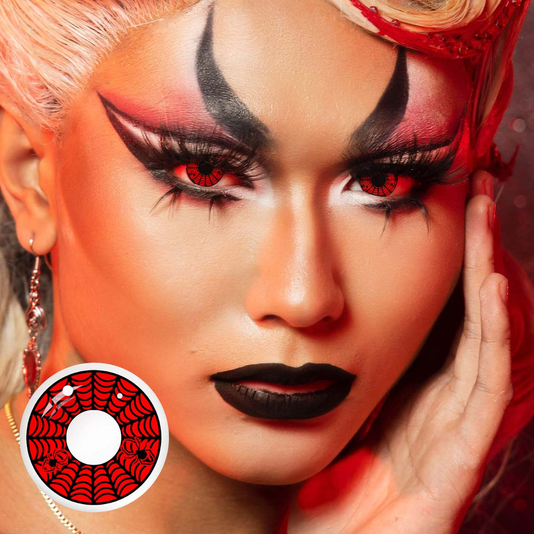 Spider Web Black Colored Contact Lenses