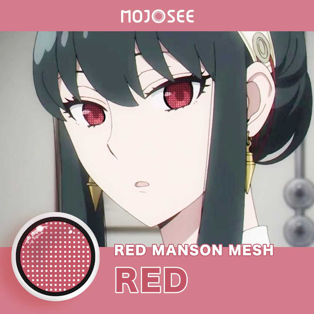 Demon Slayer Red Manson Mesh Colored Contact Lenses