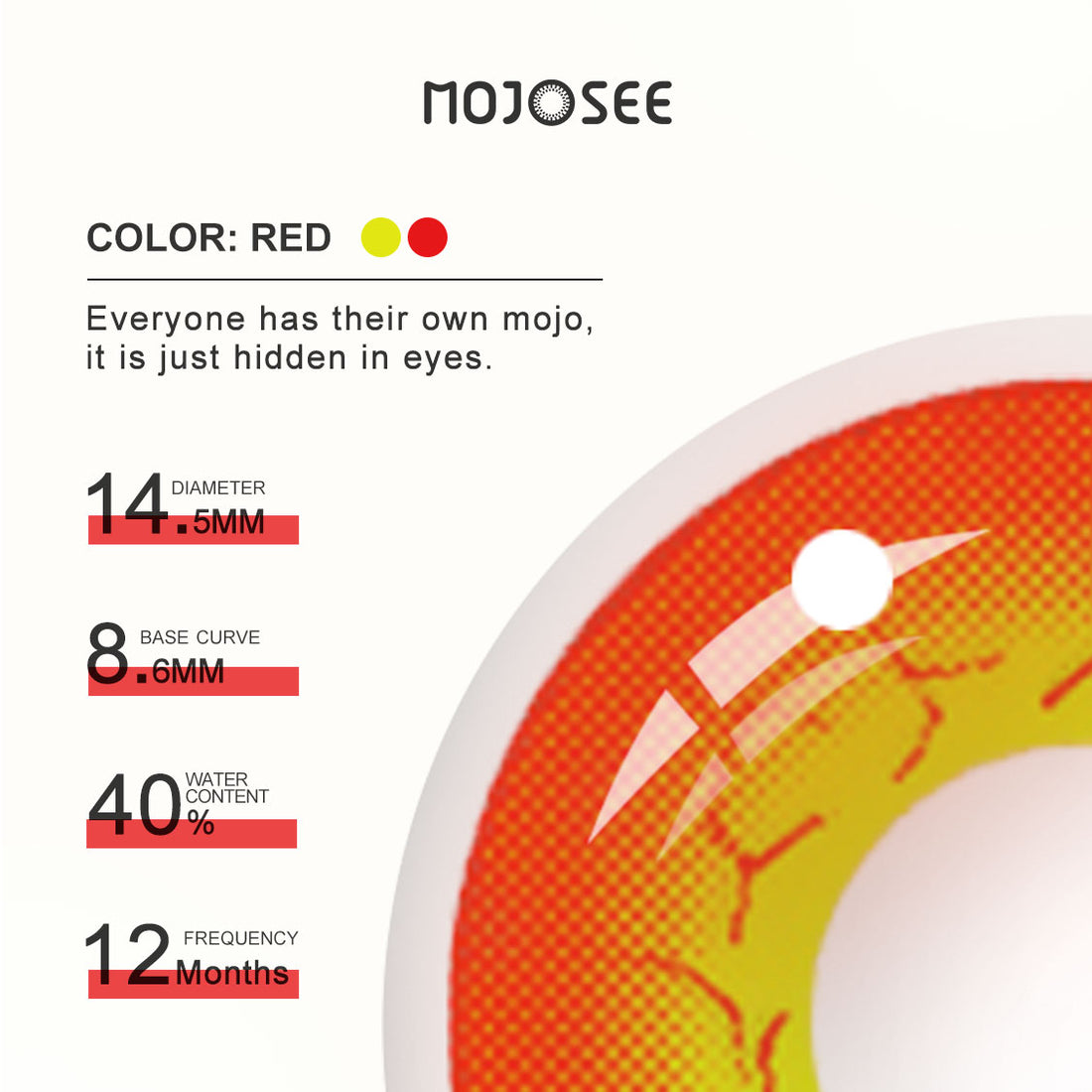 Red & Yellow Villain Eye Contacts Colored Contact Lenses