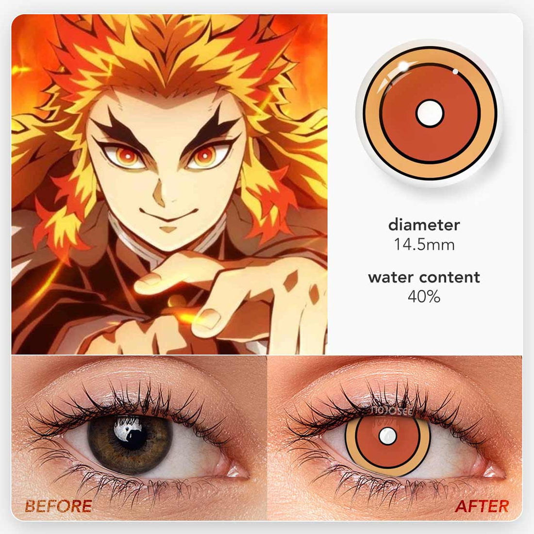 Rengoku Kyoujurou Cosplay Contact Lenses – Demon Slayer