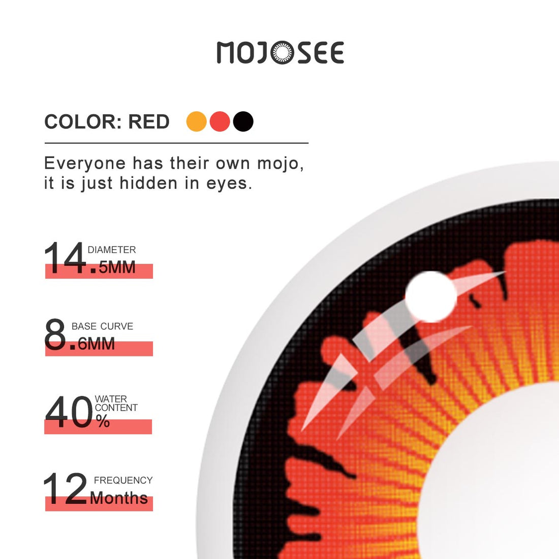 Sun moon Red Wizards Colored Contact Lenses
