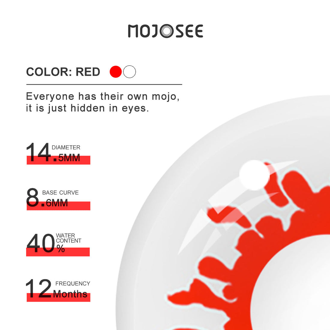 Trauma Red Colored Contact Lenses