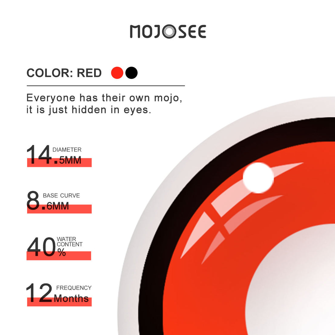 Circle Block Red Vampire Colored Contact Lenses for Men