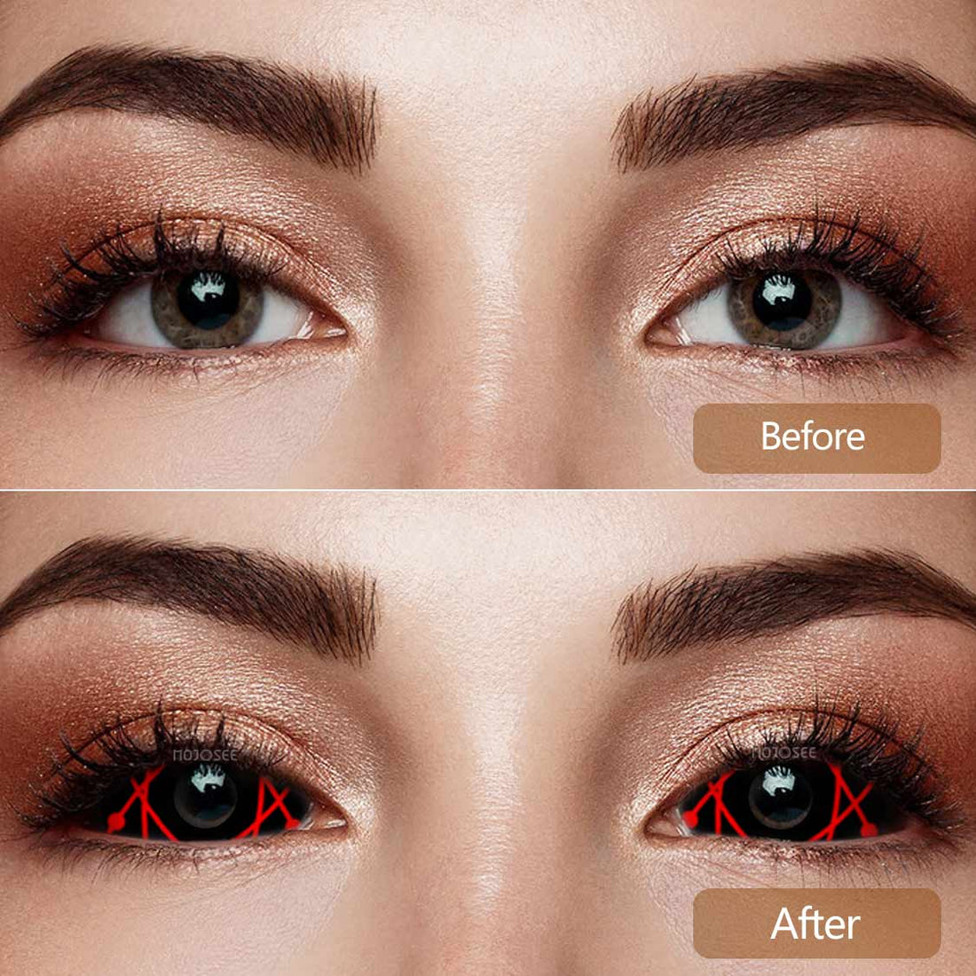 Red Star Trails Sclera Colored Contact Lenses