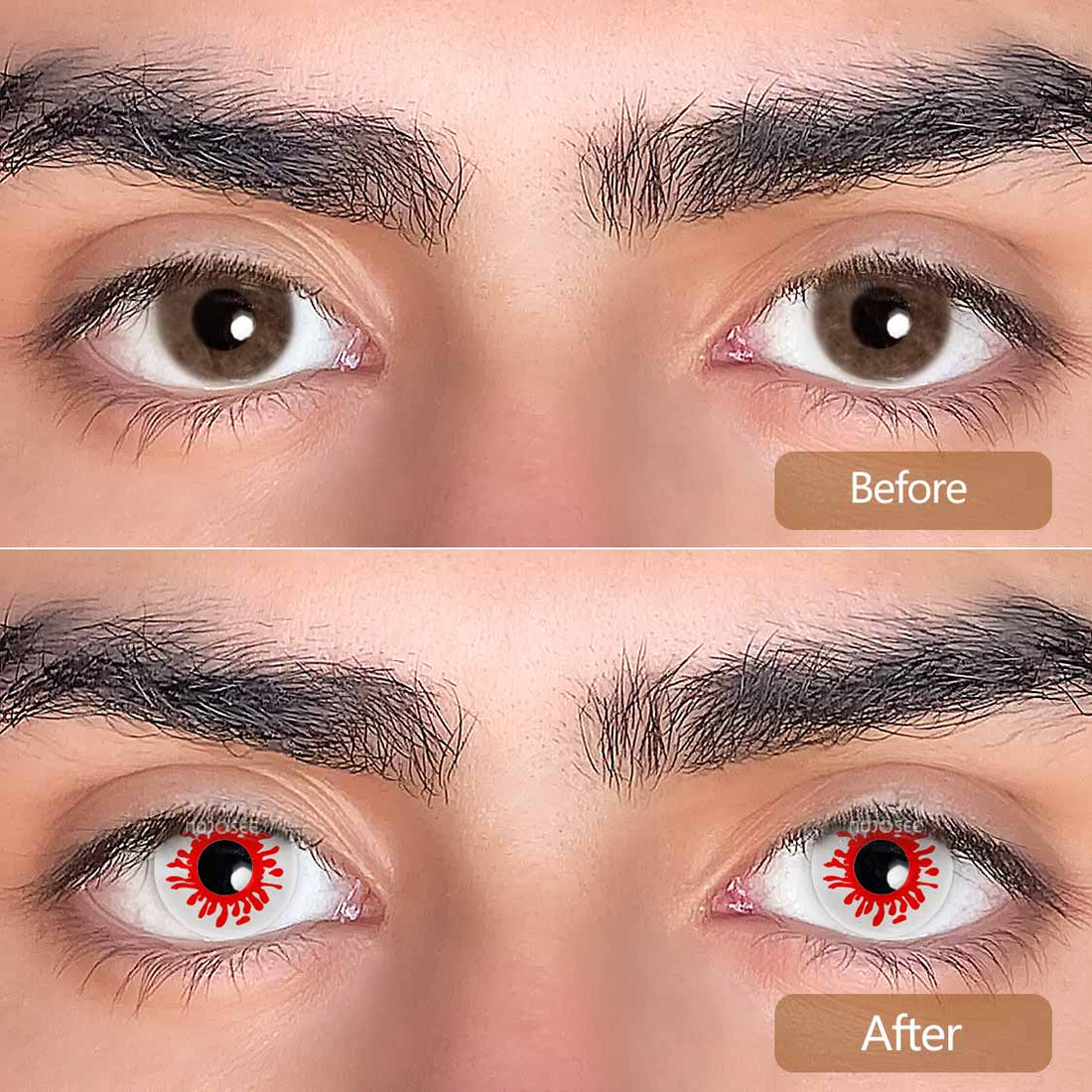 Trauma Red Colored Contact Lenses for Men