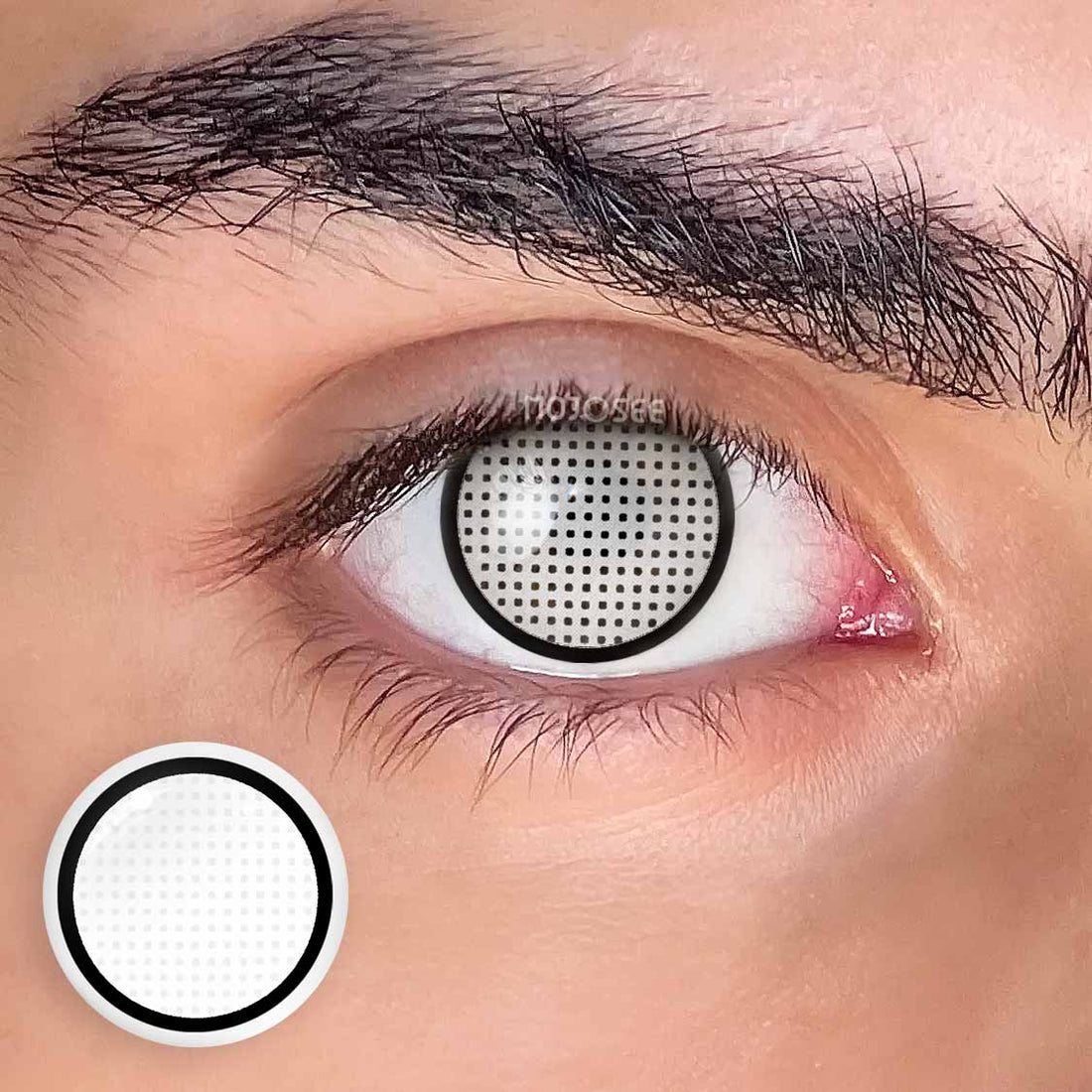 White Manson Mesh Colored Contact Lenses for Men