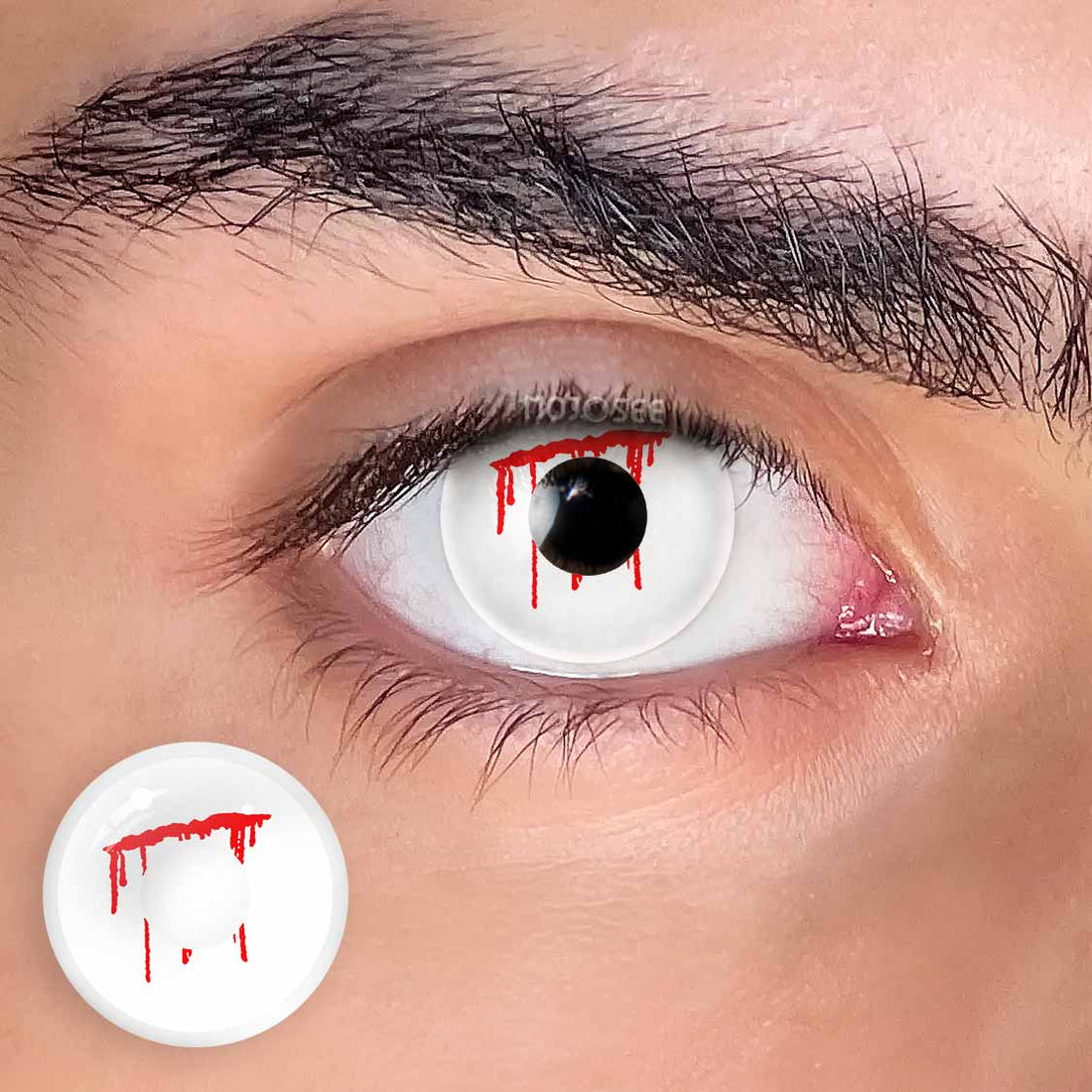 Trauma White Slit Colored Contact Lenses for Men